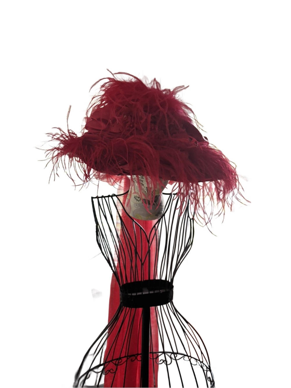 Artifacts Vintage Collections The MaryJean Collection Vintage Red Feather Hat Ve